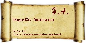 Hegedűs Amaranta névjegykártya