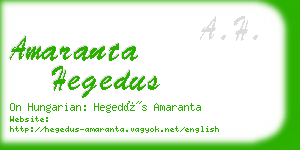 amaranta hegedus business card